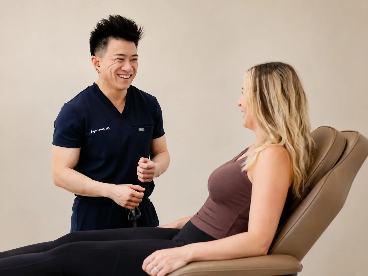 Dr. Zayn Endo, MD with a patient at Sage and Honey Wellness, Rancho Mirage CA